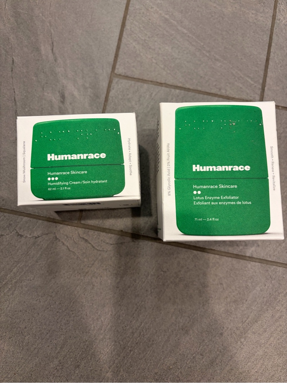 Green Skincare Set – Hydrating Cream & Lotus Enzyme Exfoliator
